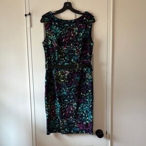 Evan Picone Vibrant Patterned Midi Dress